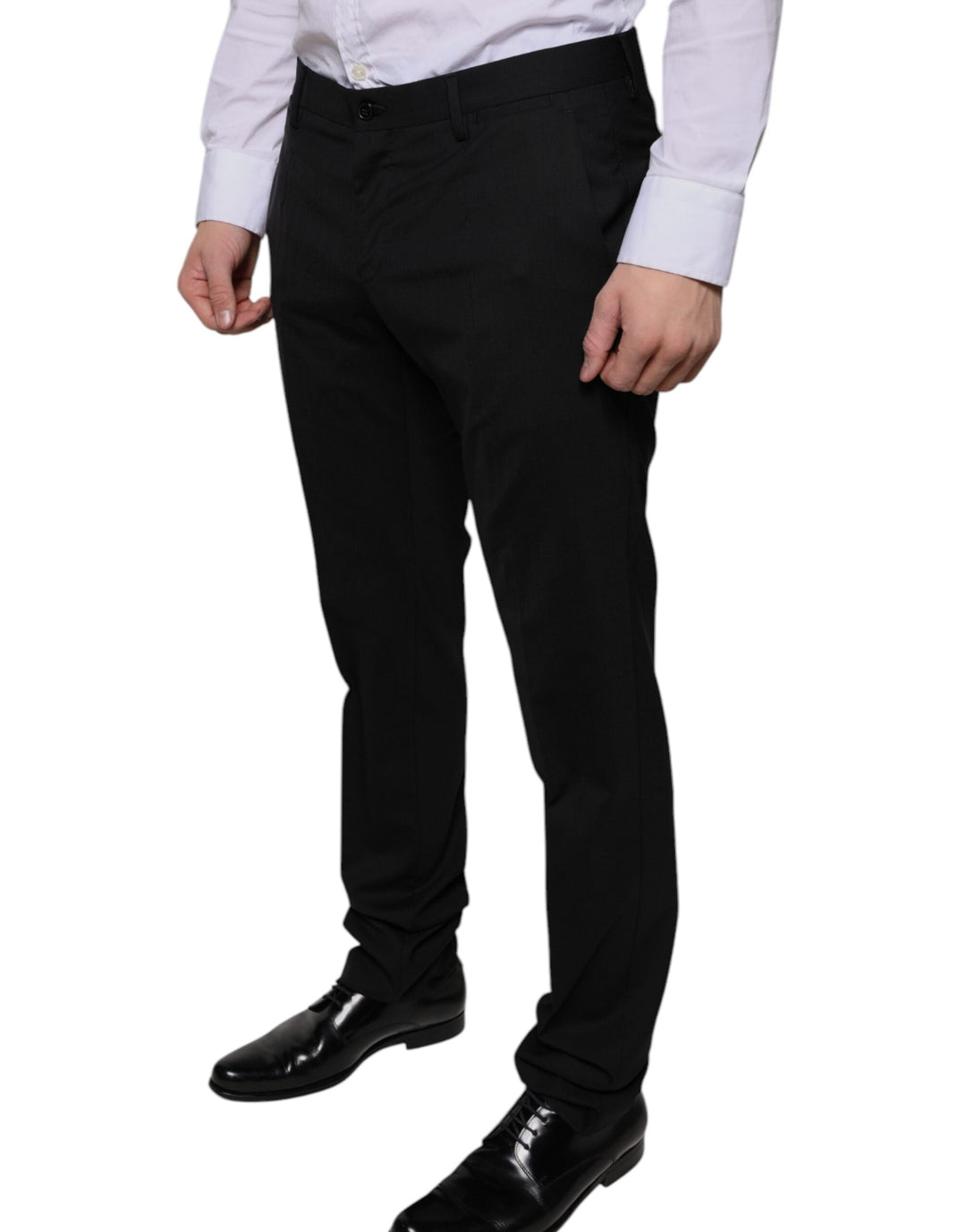 Men’s Dolce &amp; Gabbana Black Wool Skinny Dress Formal Pants