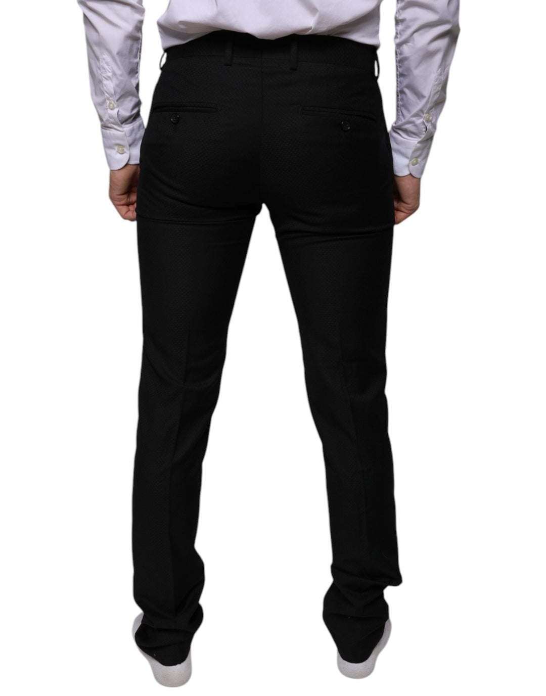 Men’s Dolce &amp; Gabbana Black Wool Skinny Dress Formal Pants