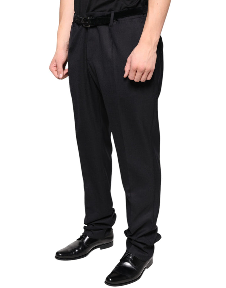 Men’s Dolce &amp; Gabbana Black Wool Skinny Dress Formal Pants