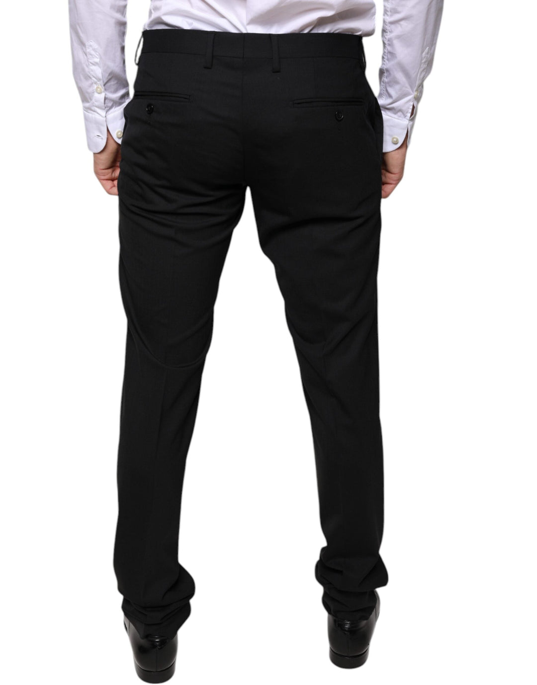 Men’s Dolce &amp; Gabbana Black Wool Skinny Dress Formal Pants