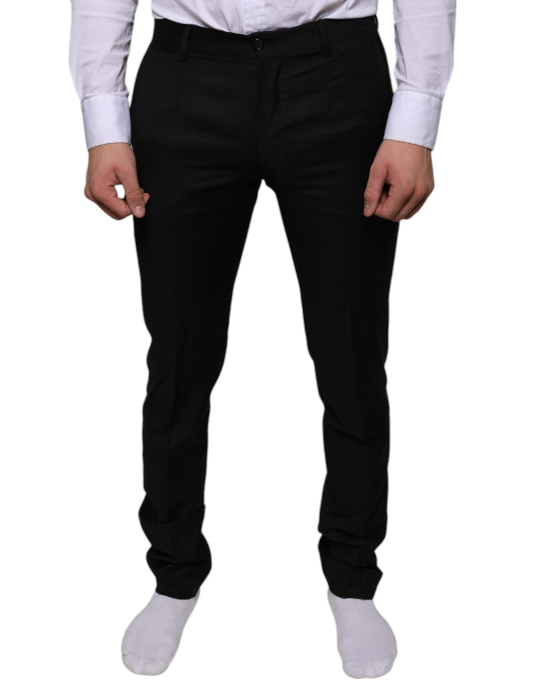 Men’s Dolce &amp; Gabbana Black Wool Skinny Dress Formal Pants