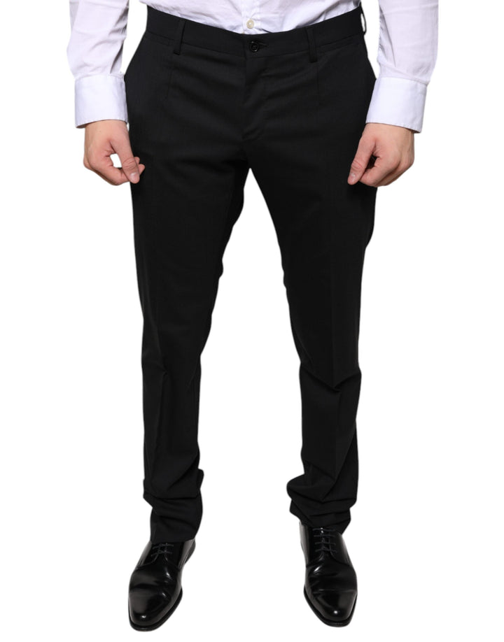 Men’s Dolce &amp; Gabbana Black Wool Skinny Dress Formal Pants