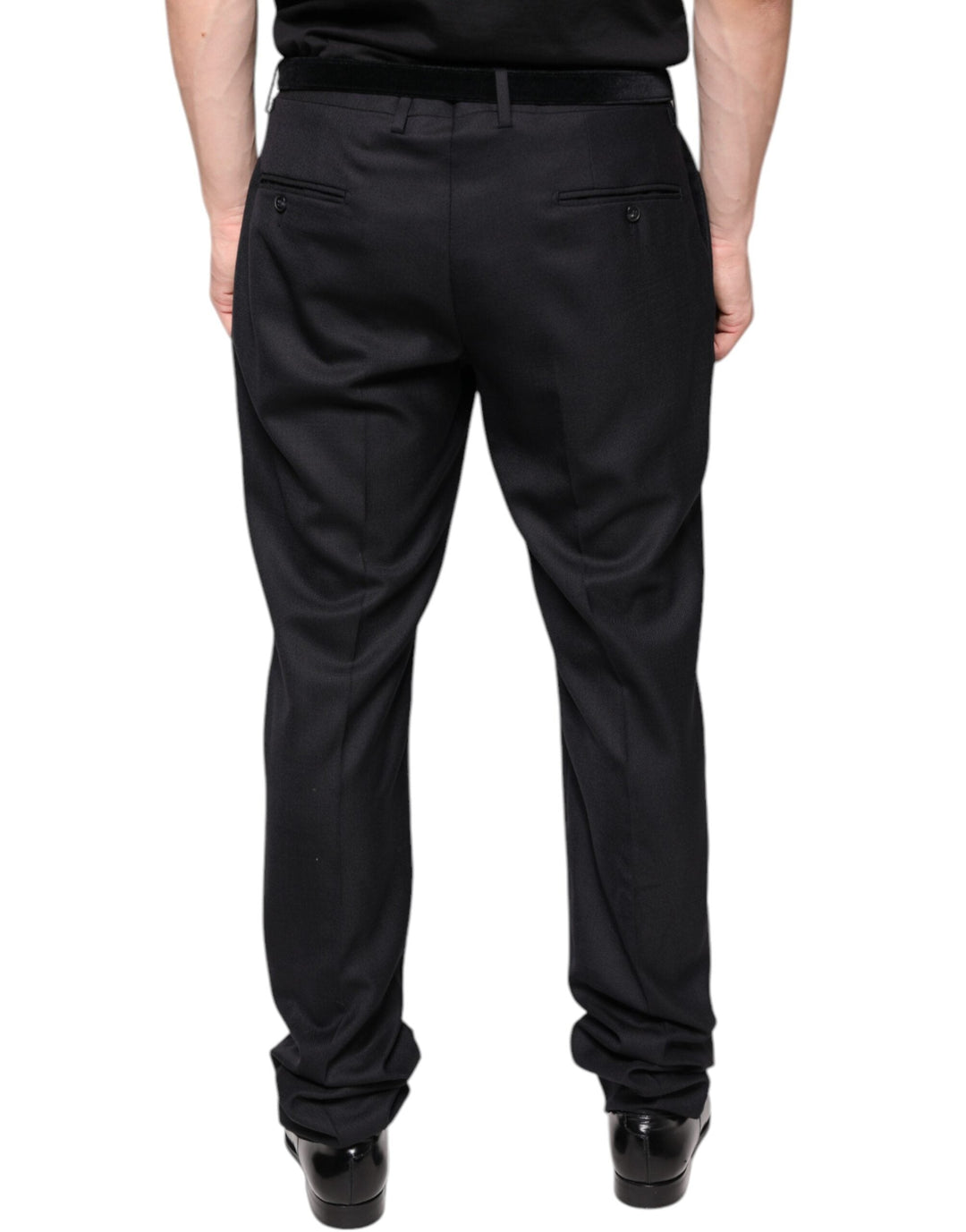 Men’s Dolce &amp; Gabbana Black Wool Skinny Dress Formal Pants