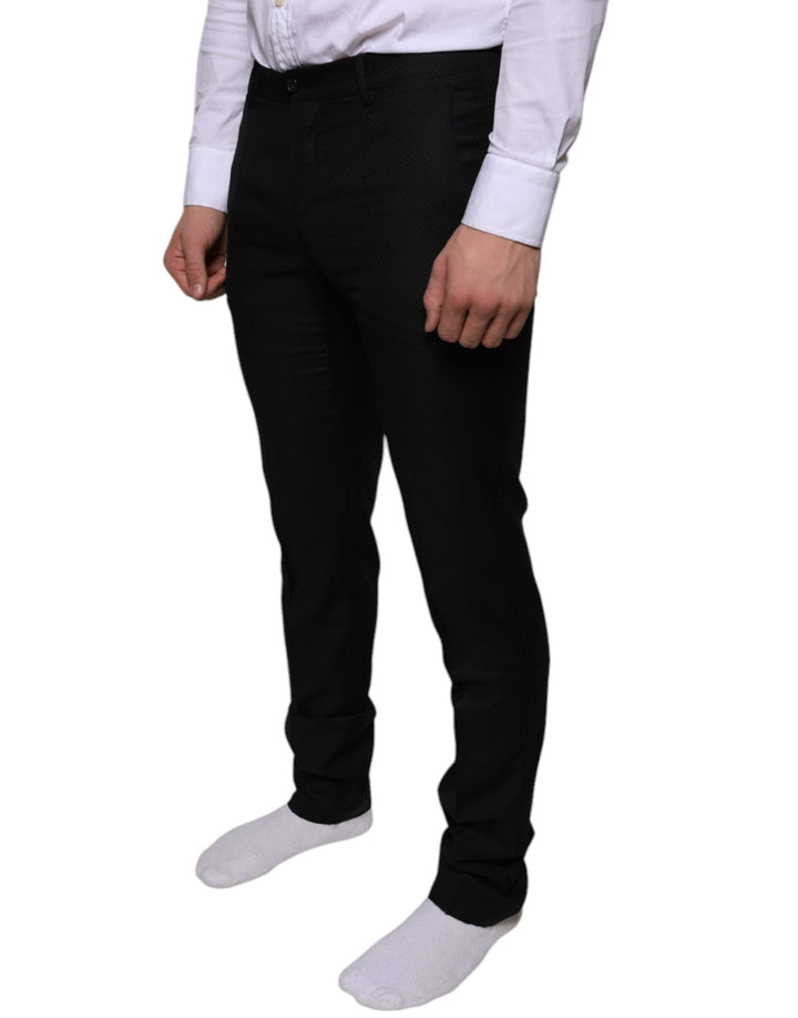 Men’s Dolce &amp; Gabbana Black Wool Skinny Dress Formal Pants