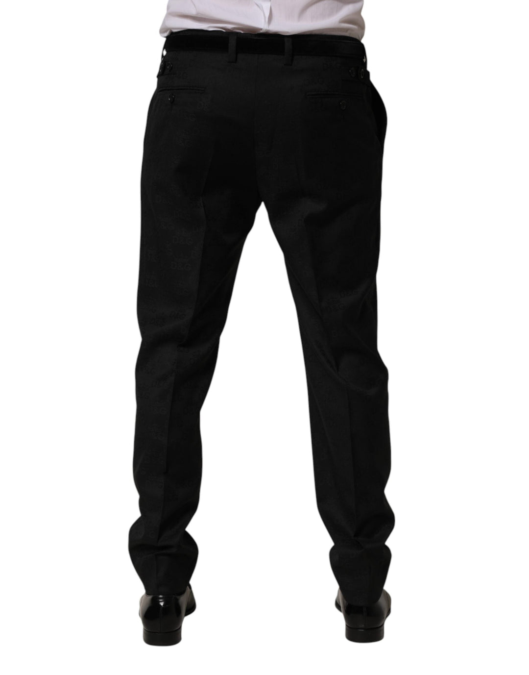 Men’s Dolce &amp; Gabbana Black Wool Skinny Dress Formal Trouser Pants