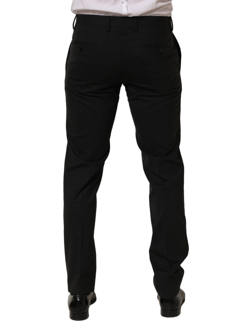 Men’s Dolce & Gabbana Black Wool Skinny Leg Dress Men Trouser Pants