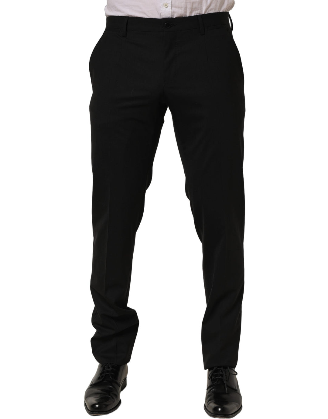 Men’s Dolce &amp; Gabbana Black Wool Skinny Leg Dress Men Trouser Pants