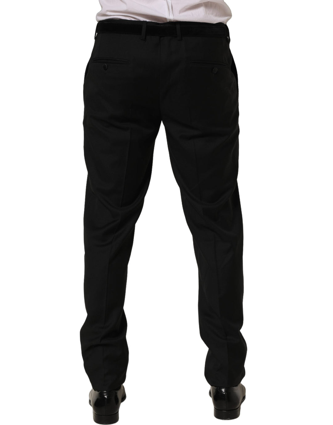 Men’s Dolce &amp; Gabbana Black Wool Skinny Leg Dress Trouser Pants