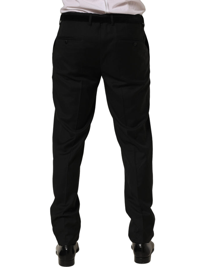 Men’s Dolce &amp; Gabbana Black Wool Skinny Leg Dress Trouser Pants