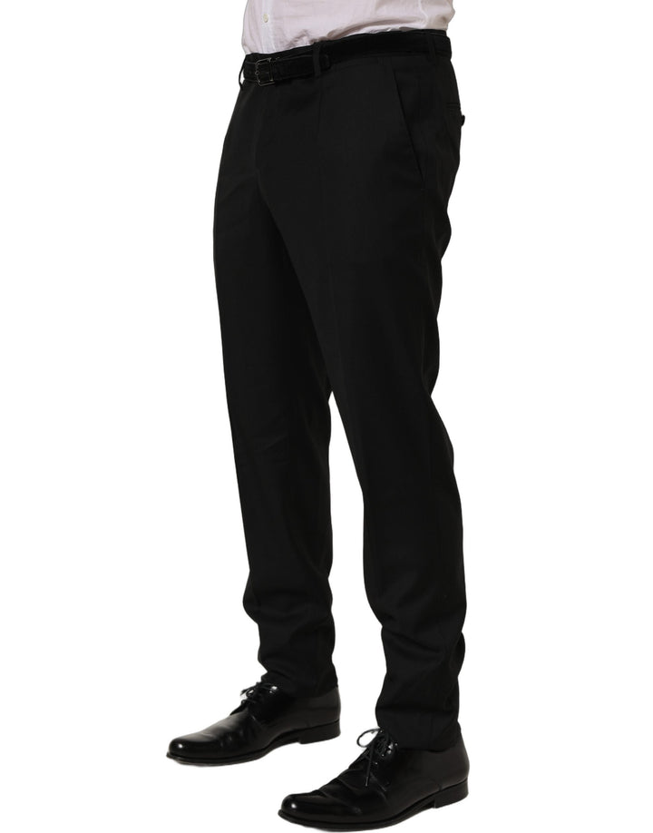 Men’s Dolce &amp; Gabbana Black Wool Skinny Leg Dress Trouser Pants