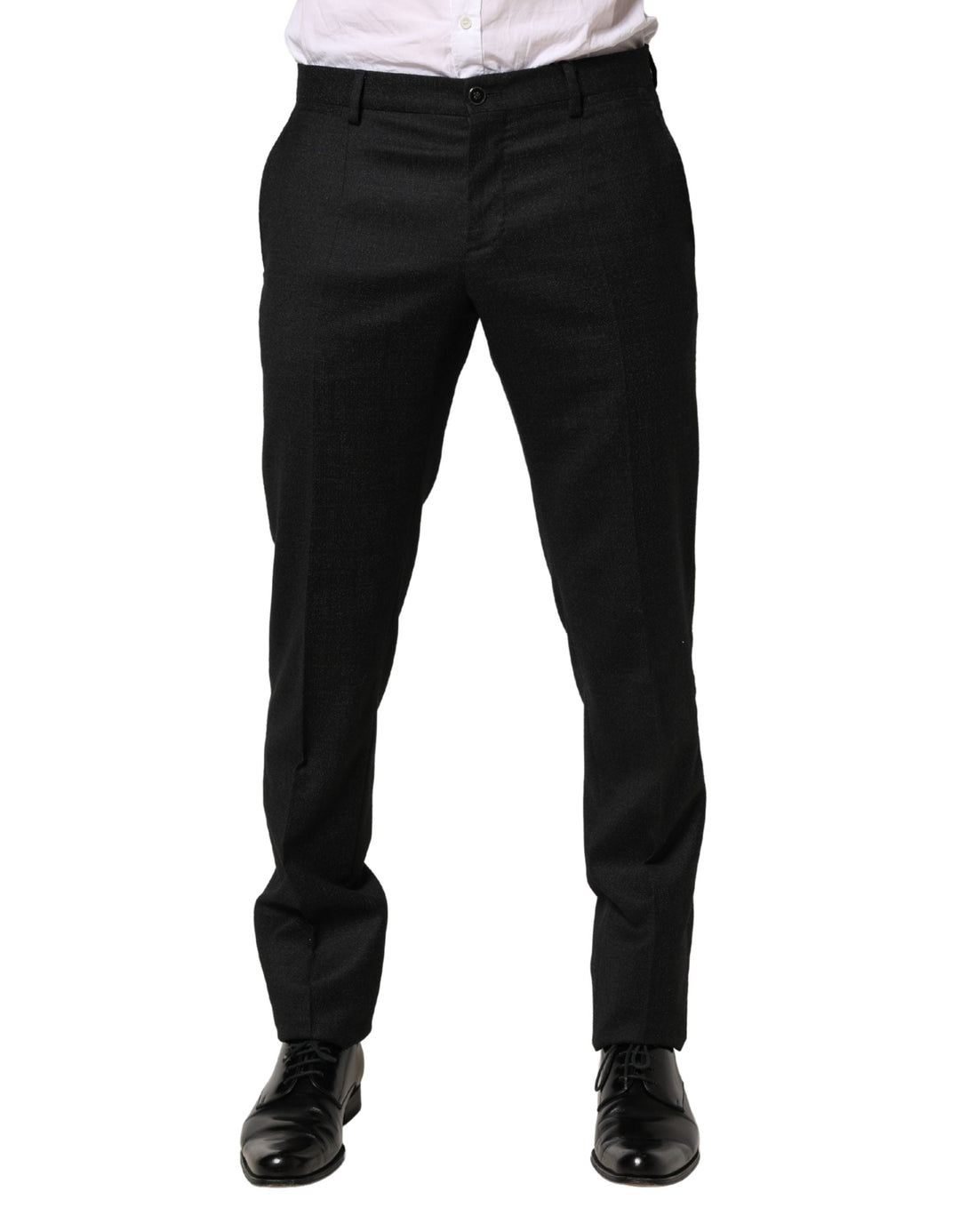 Men’s Dolce &amp; Gabbana Black Wool Skinny Men Dress Trouser Pants