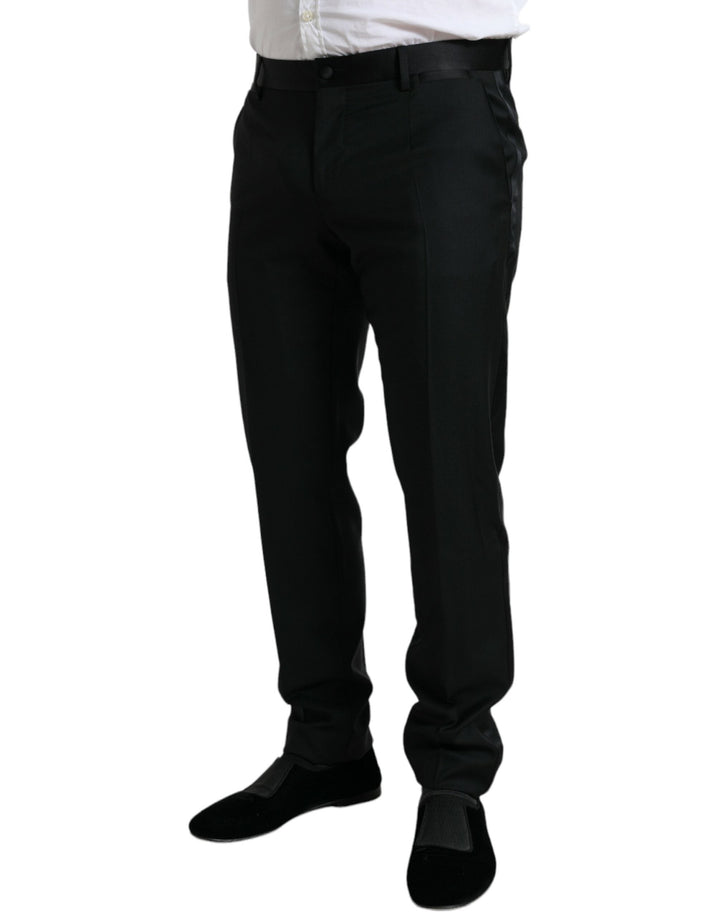 Men’s Dolce &amp; Gabbana Black Wool Slim Fit Formal Trouser Dress Pants