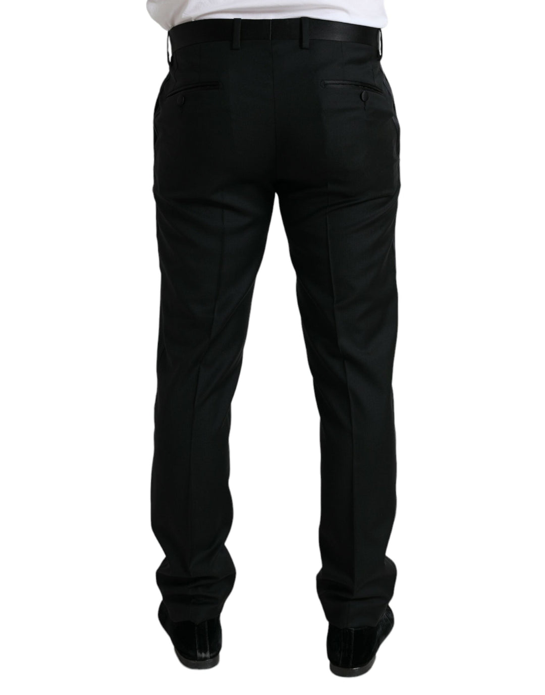 Men’s Dolce &amp; Gabbana Black Wool Slim Fit Formal Trouser Dress Pants