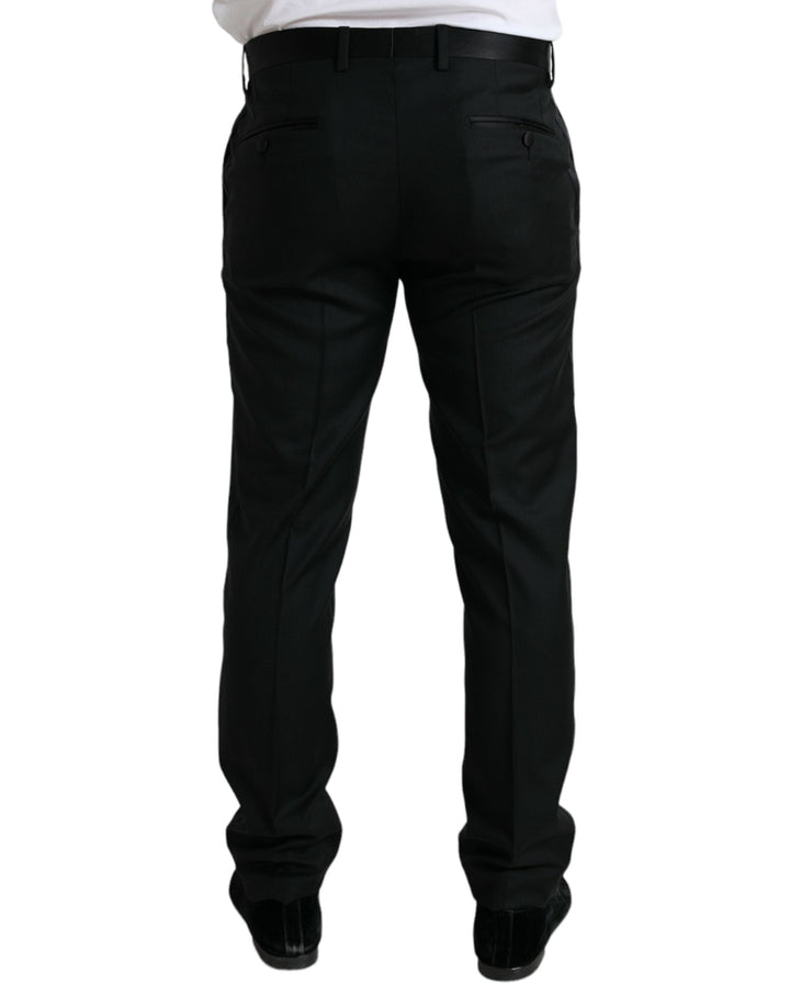 Men’s Dolce &amp; Gabbana Black Wool Slim Fit Formal Trouser Dress Pants