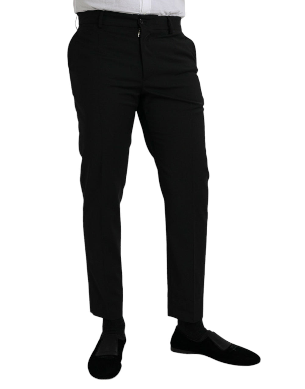 Men’s Dolce & Gabbana Black Wool Slimfit Dress Formal Pants