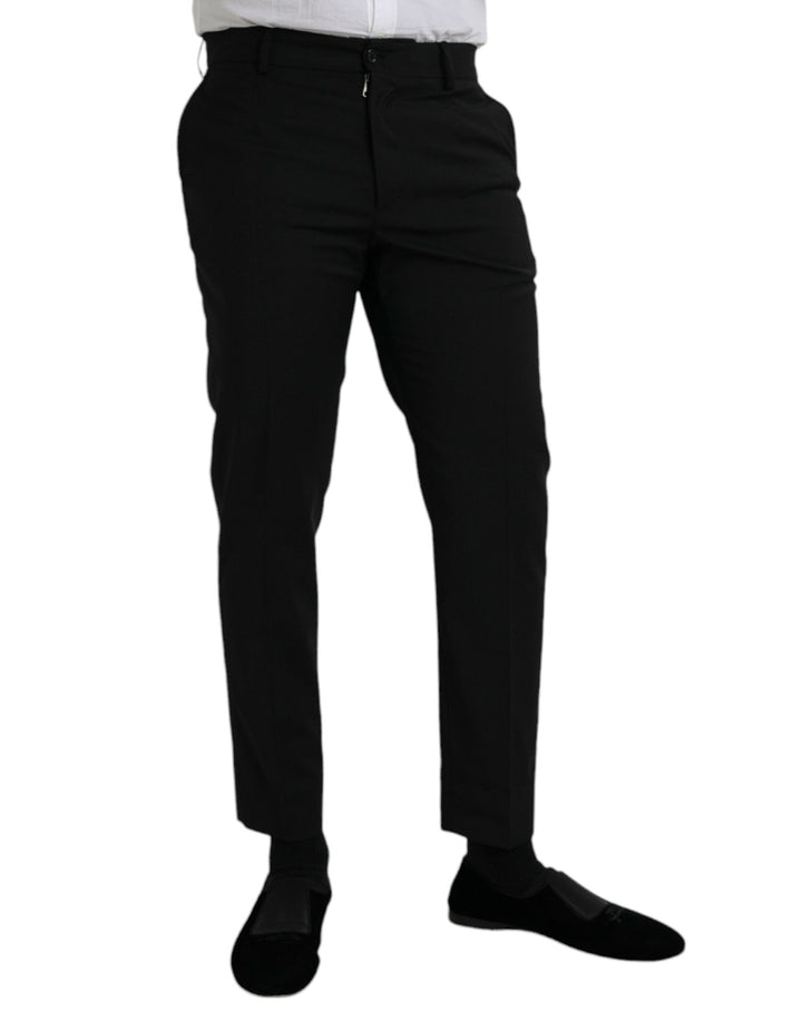 Men’s Dolce &amp; Gabbana Black Wool Slimfit Dress Formal Pants