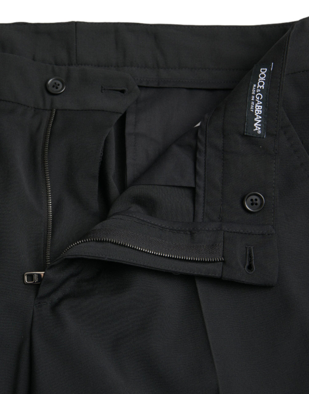 Men’s Dolce &amp; Gabbana Black Wool Slimfit Dress Formal Pants