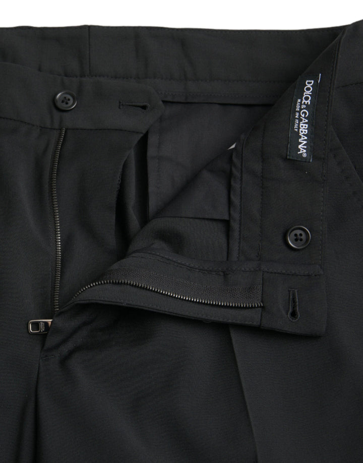 Men’s Dolce &amp; Gabbana Black Wool Slimfit Dress Formal Pants