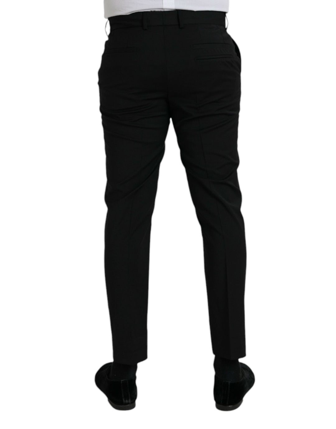 Men’s Dolce &amp; Gabbana Black Wool Slimfit Dress Formal Pants