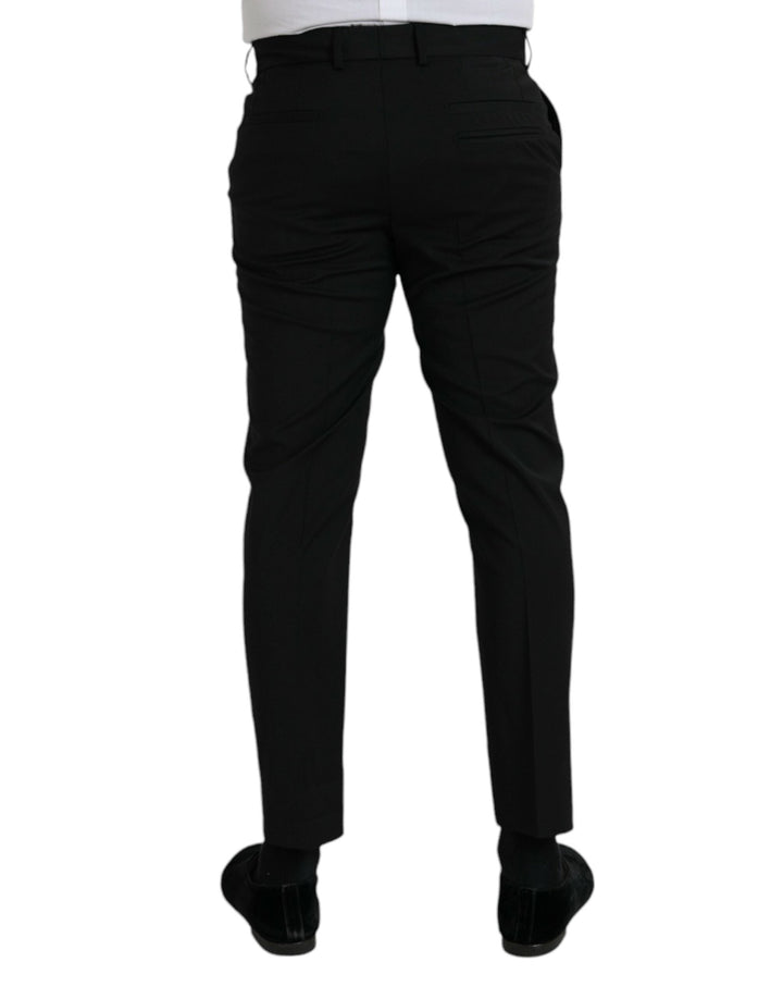 Men’s Dolce &amp; Gabbana Black Wool Slimfit Dress Formal Pants
