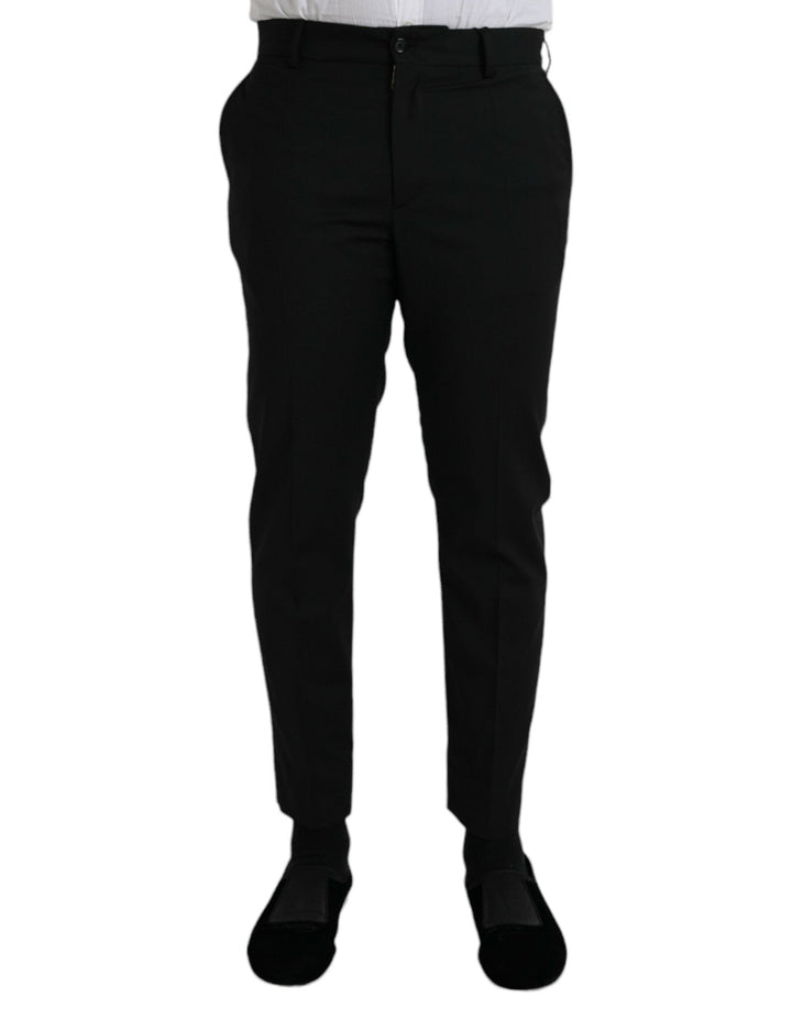 Men’s Dolce &amp; Gabbana Black Wool Slimfit Dress Formal Pants