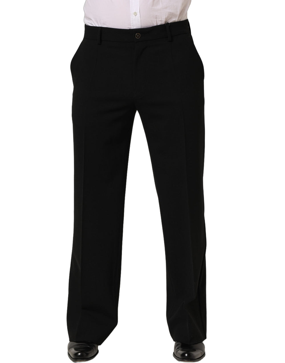 Men’s Dolce & Gabbana Black Wool Straight Men Dress Trouser Pants