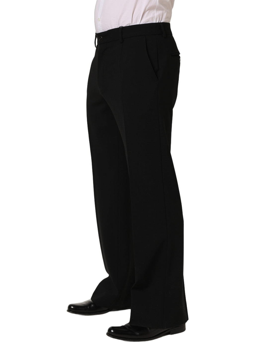 Men’s Dolce &amp; Gabbana Black Wool Straight Men Dress Trouser Pants