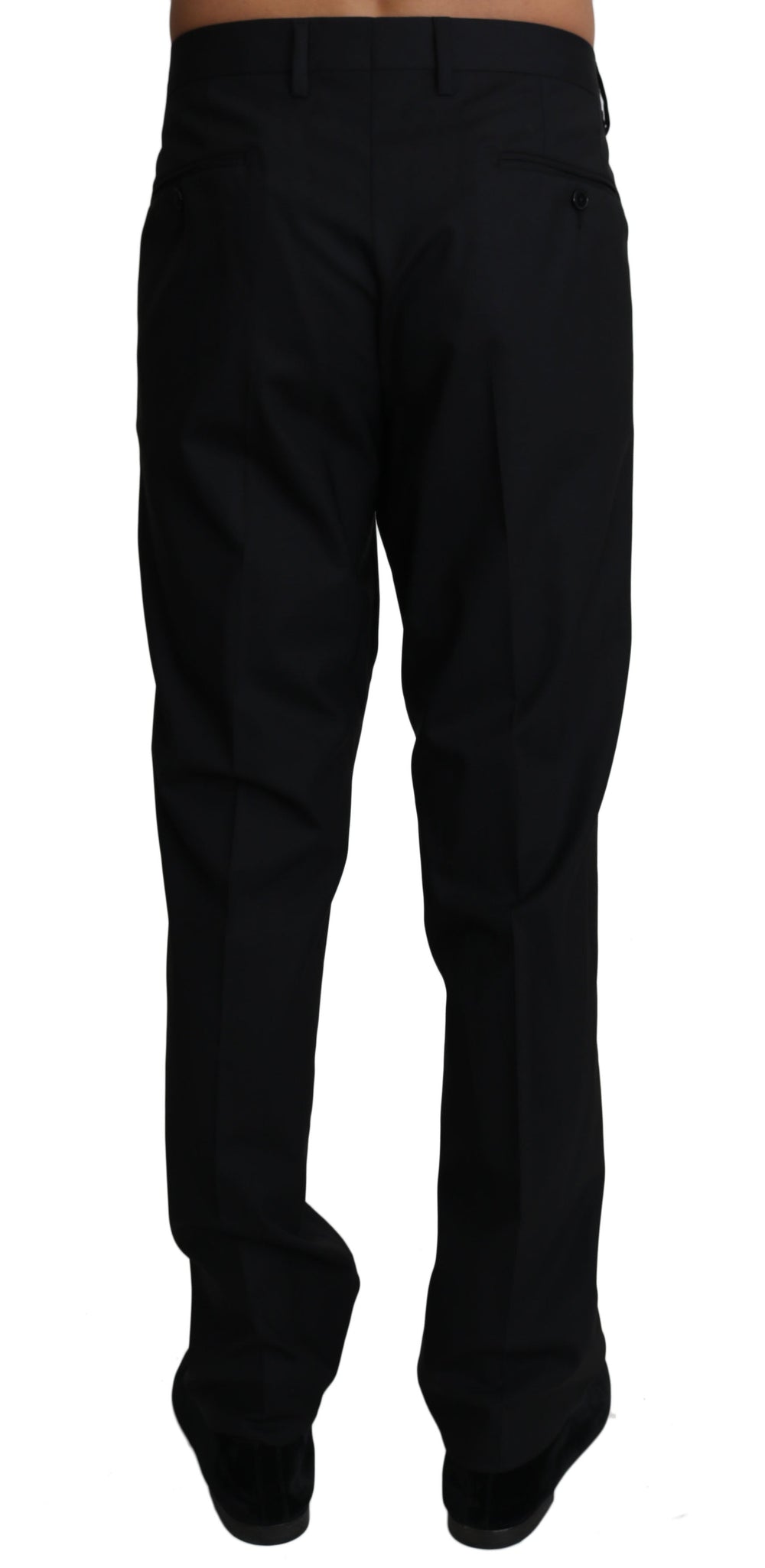 Men’s Dolce & Gabbana Black Wool Stretch Dress Trousers Pants