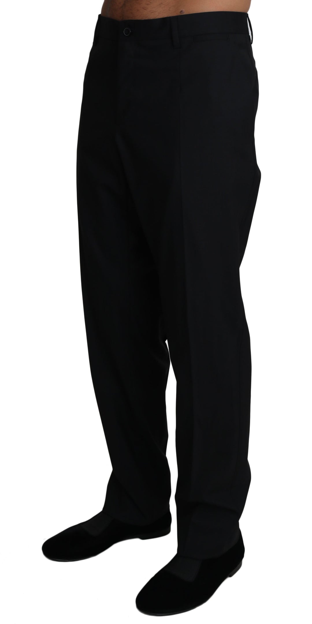 Men’s Dolce & Gabbana Black Wool Stretch Dress Trousers Pants