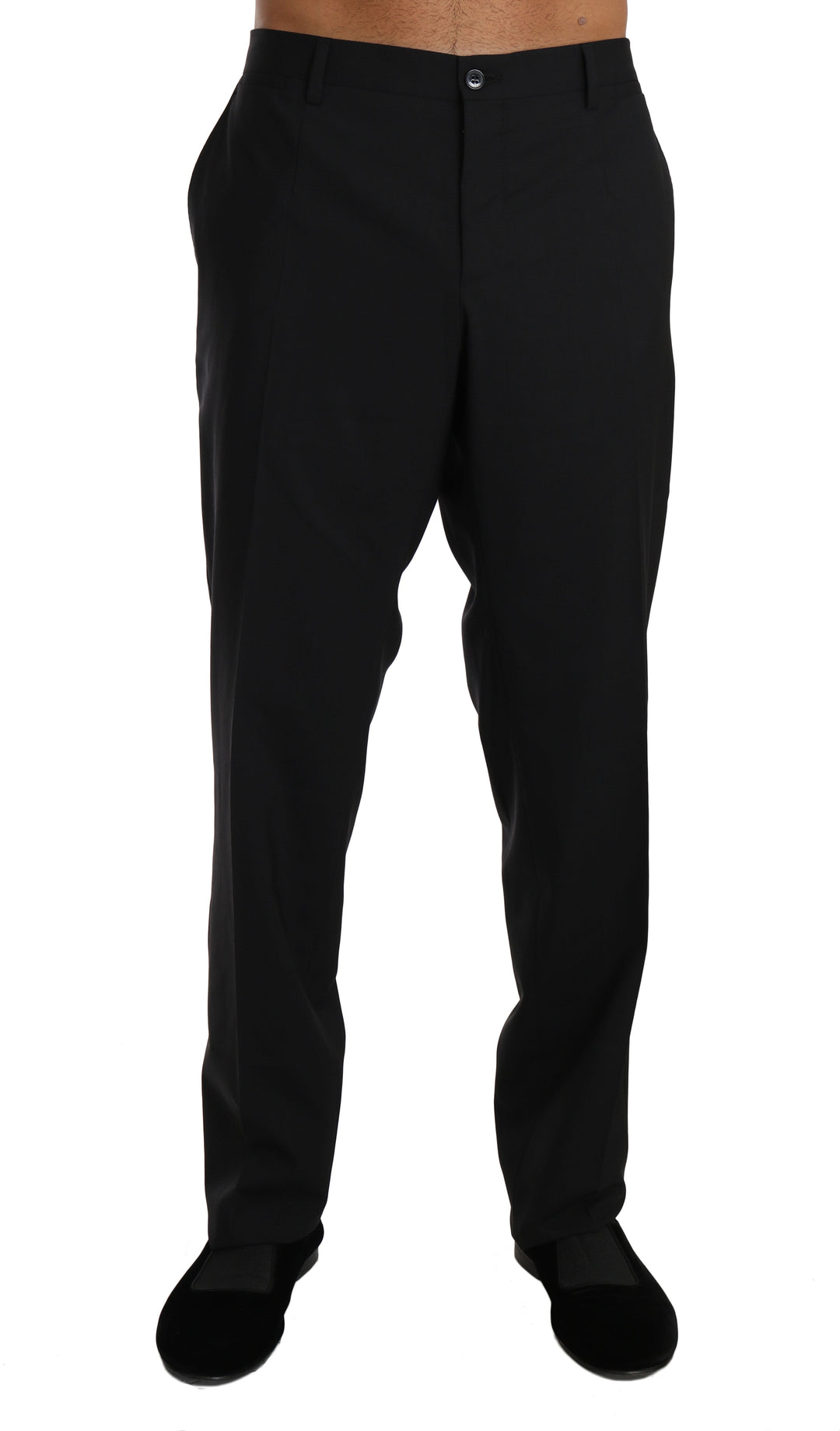 Men’s Dolce & Gabbana Black Wool Stretch Formal Trousers