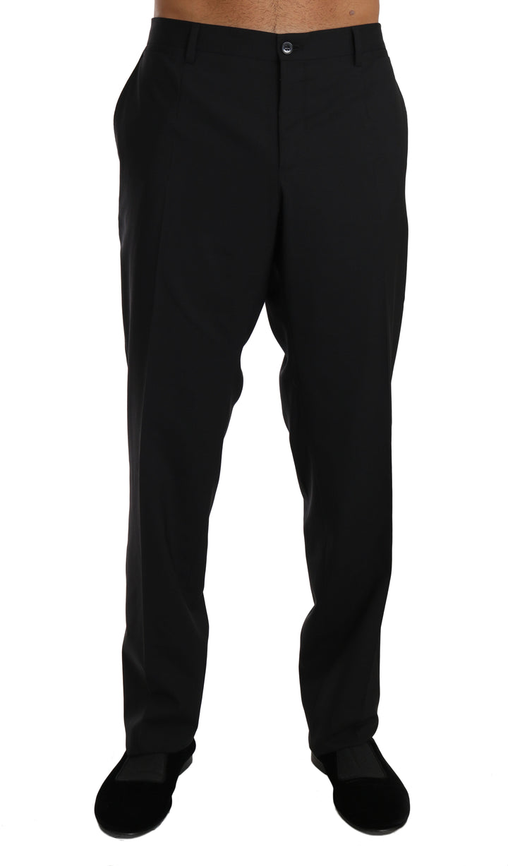 Men’s Dolce &amp; Gabbana Black Wool Stretch Formal Trousers