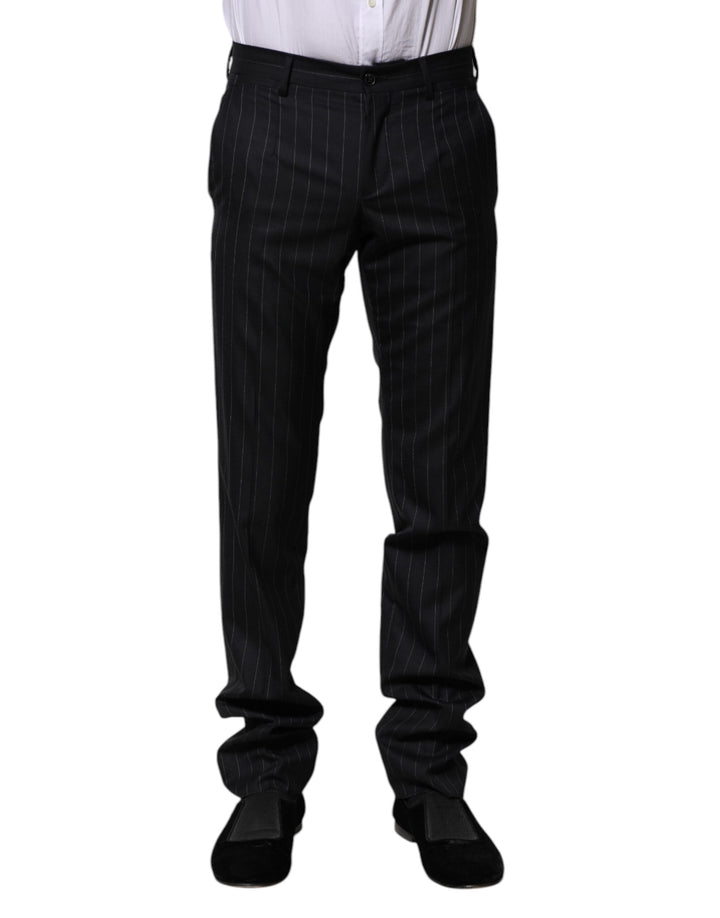 Men’s Dolce &amp; Gabbana Black Wool Striped Formal Pants