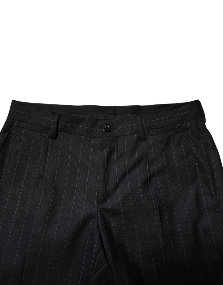 Men’s Dolce &amp; Gabbana Black Wool Striped Formal Pants