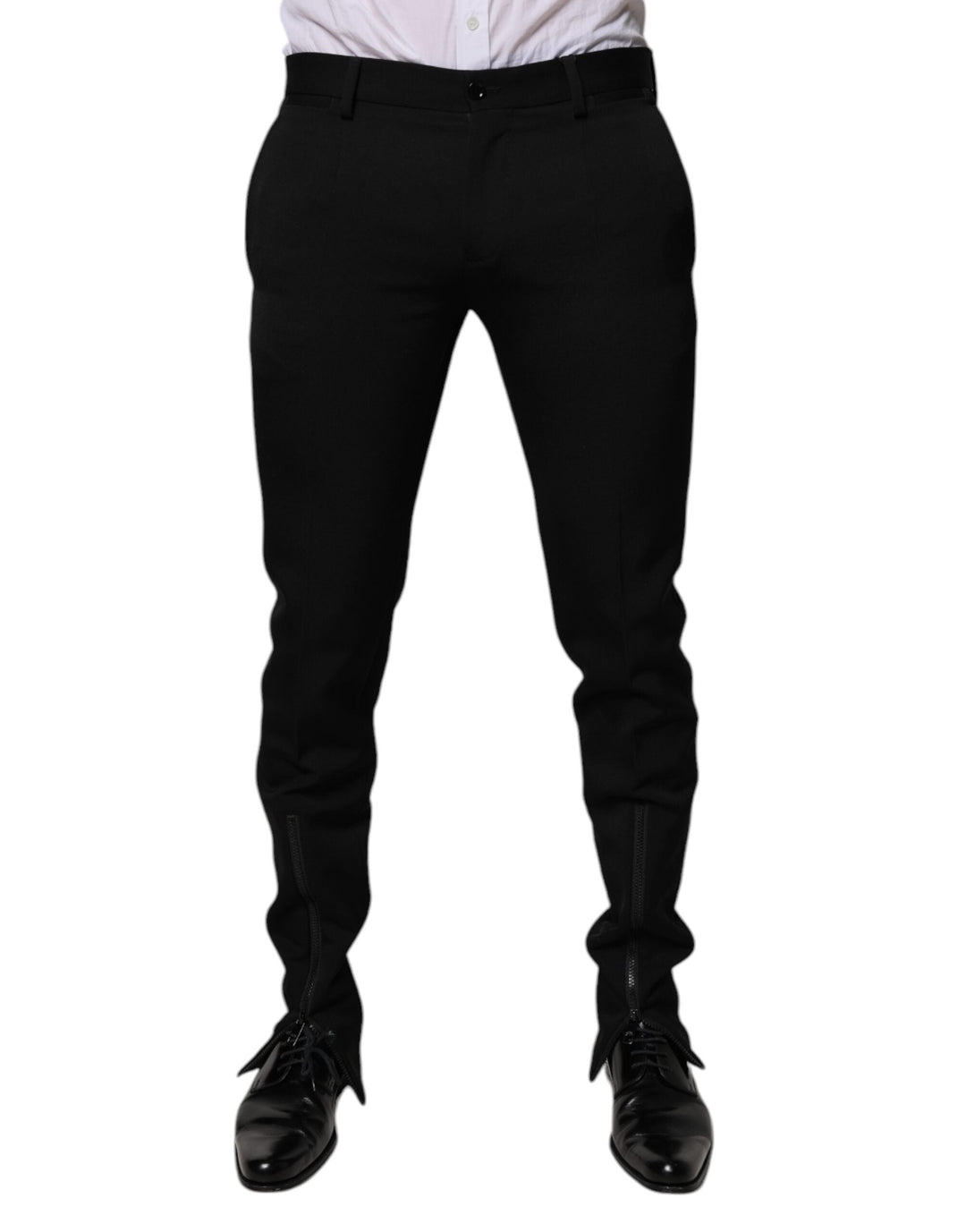Men’s Dolce &amp; Gabbana Black Wool Tapered Formal Dress Pants