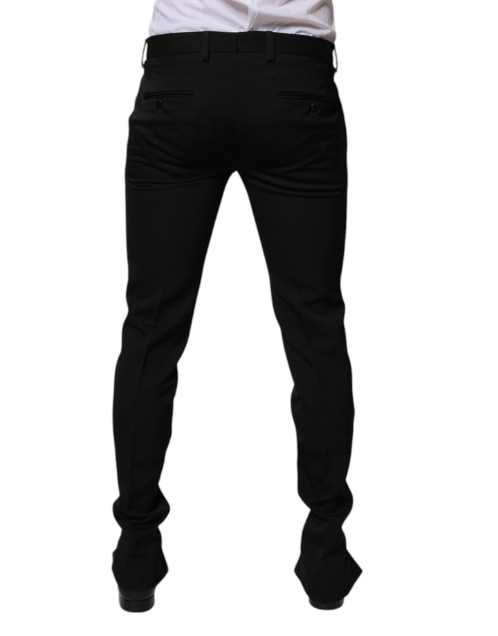Men’s Dolce &amp; Gabbana Black Wool Tapered Formal Dress Pants