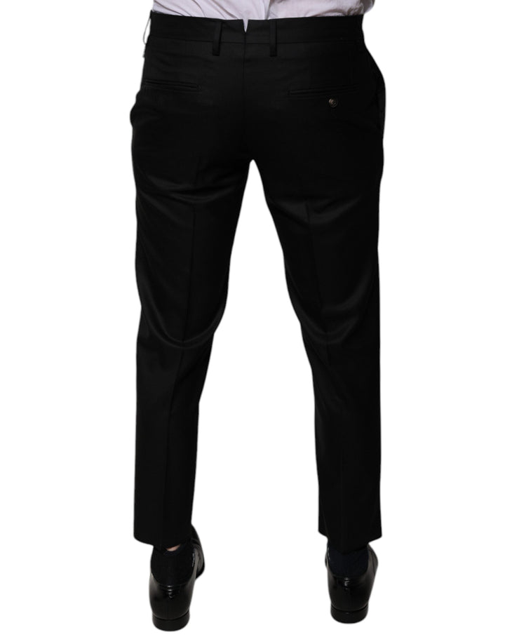 Men’s Dolce &amp; Gabbana Black Wool Tapered Formal Dress Pants