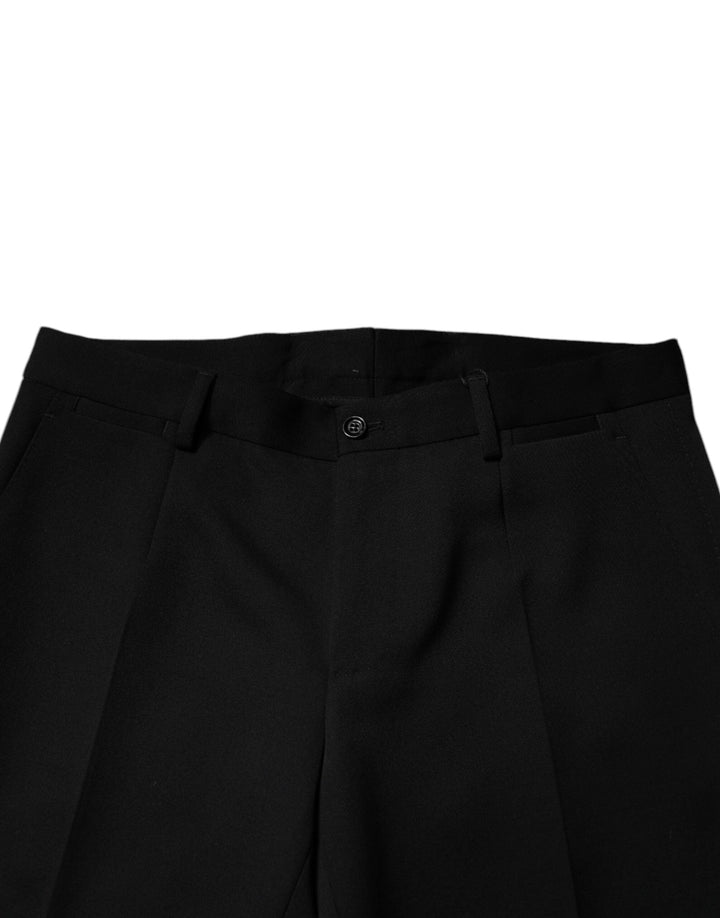 Men’s Dolce &amp; Gabbana Black Wool Tapered Formal Dress Pants