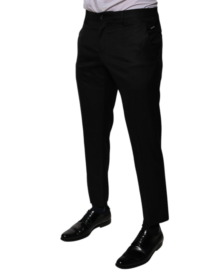 Men’s Dolce &amp; Gabbana Black Wool Tapered Formal Dress Pants