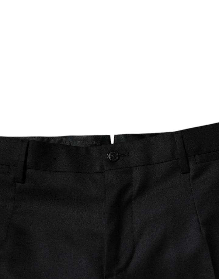 Men’s Dolce &amp; Gabbana Black Wool Tapered Formal Dress Pants