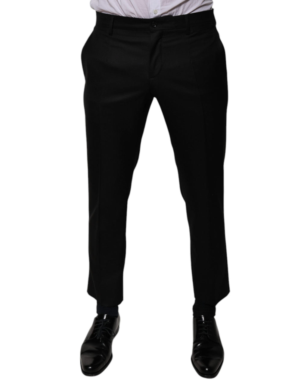Men’s Dolce & Gabbana Black Wool Tapered Formal Dress Pants