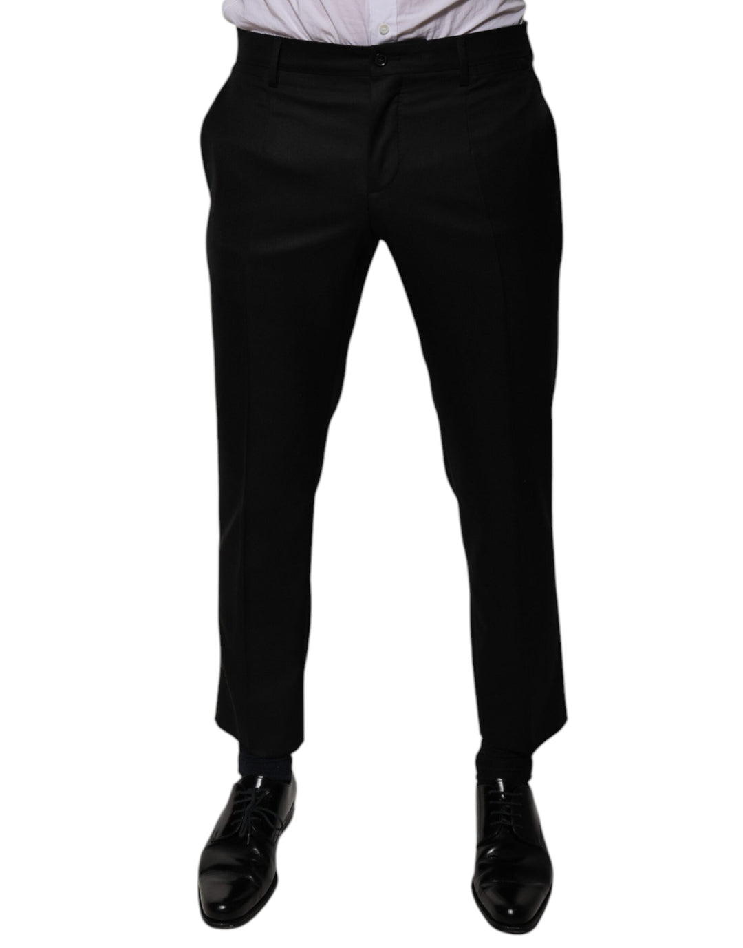 Men’s Dolce &amp; Gabbana Black Wool Tapered Formal Dress Pants