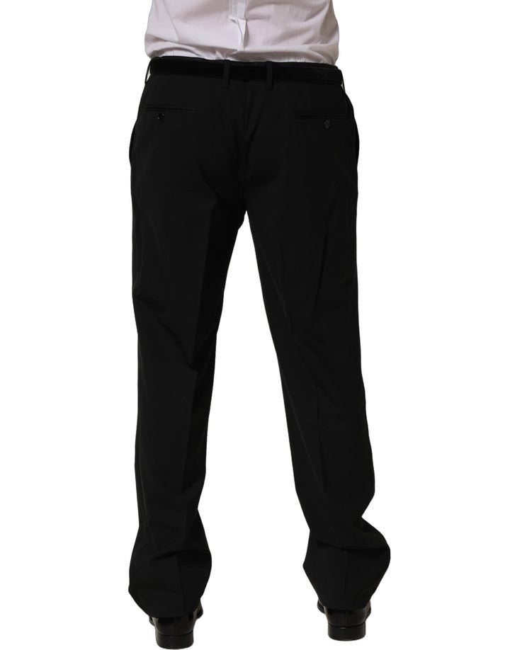 Men’s Dolce &amp; Gabbana Black Wool Tapered Leg Dress Trouser Pants