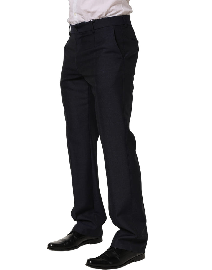 Men’s Dolce &amp; Gabbana Black Wool Tapered Leg Dress Trouser Pants