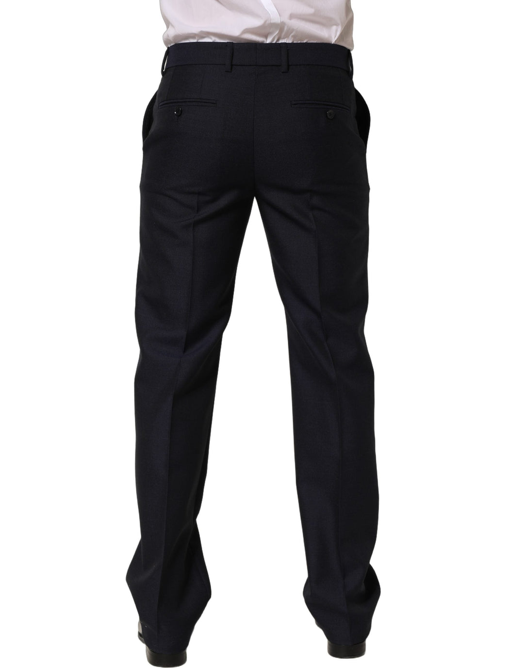 Men’s Dolce &amp; Gabbana Black Wool Tapered Leg Dress Trouser Pants
