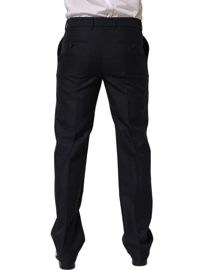 Men’s Dolce &amp; Gabbana Black Wool Tapered Leg Dress Trouser Pants
