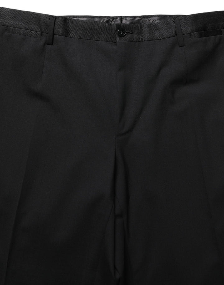Men’s Dolce &amp; Gabbana Black Wool Tapered Leg Dress Trouser Pants