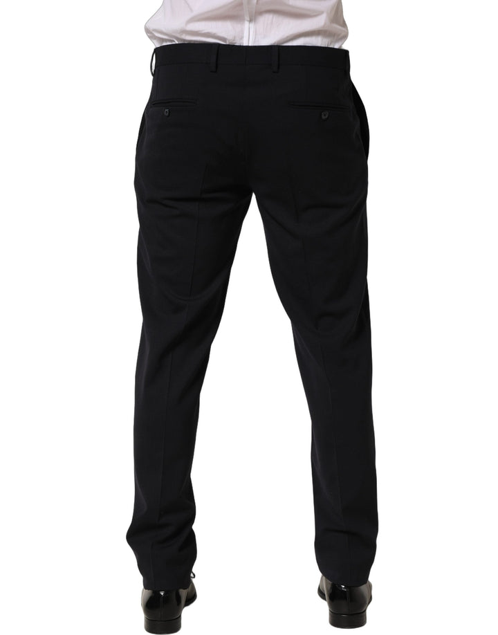 Men’s Dolce &amp; Gabbana Black Wool Tapered Leg Dress Trouser Pants