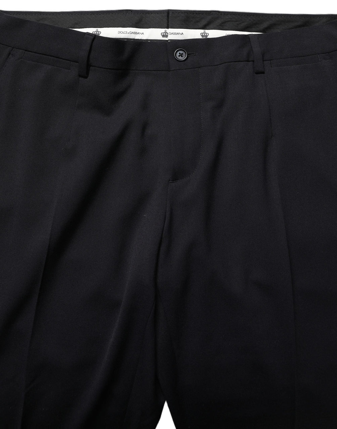 Men’s Dolce &amp; Gabbana Black Wool Tapered Leg Dress Trouser Pants