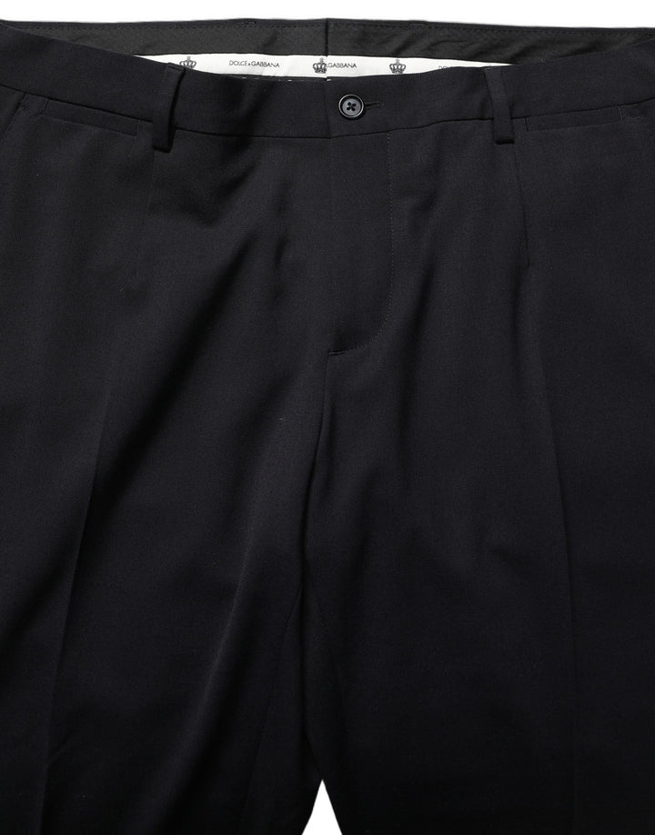 Men’s Dolce &amp; Gabbana Black Wool Tapered Leg Dress Trouser Pants