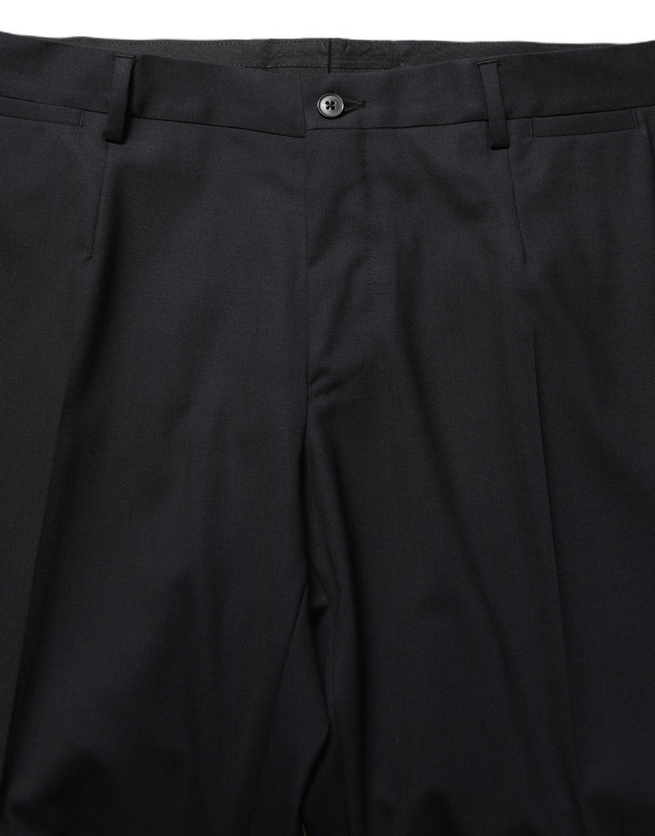 Men’s Dolce &amp; Gabbana Black Wool Tapered Leg Dress Trouser Pants